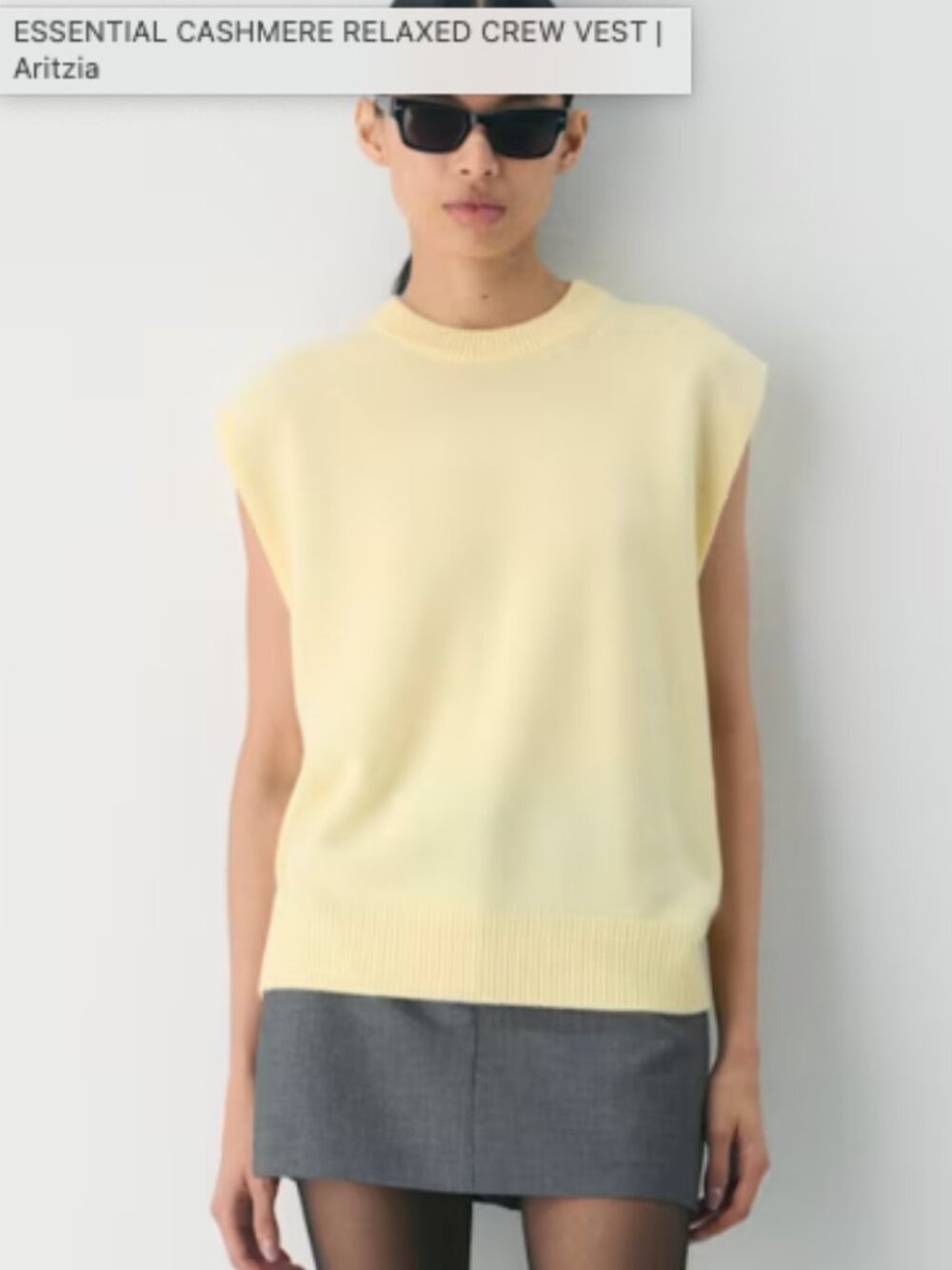 NWT Aritzia Cashmere Crew Vest